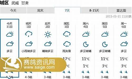 武威天气预报一周7天查询_武威天气预报一